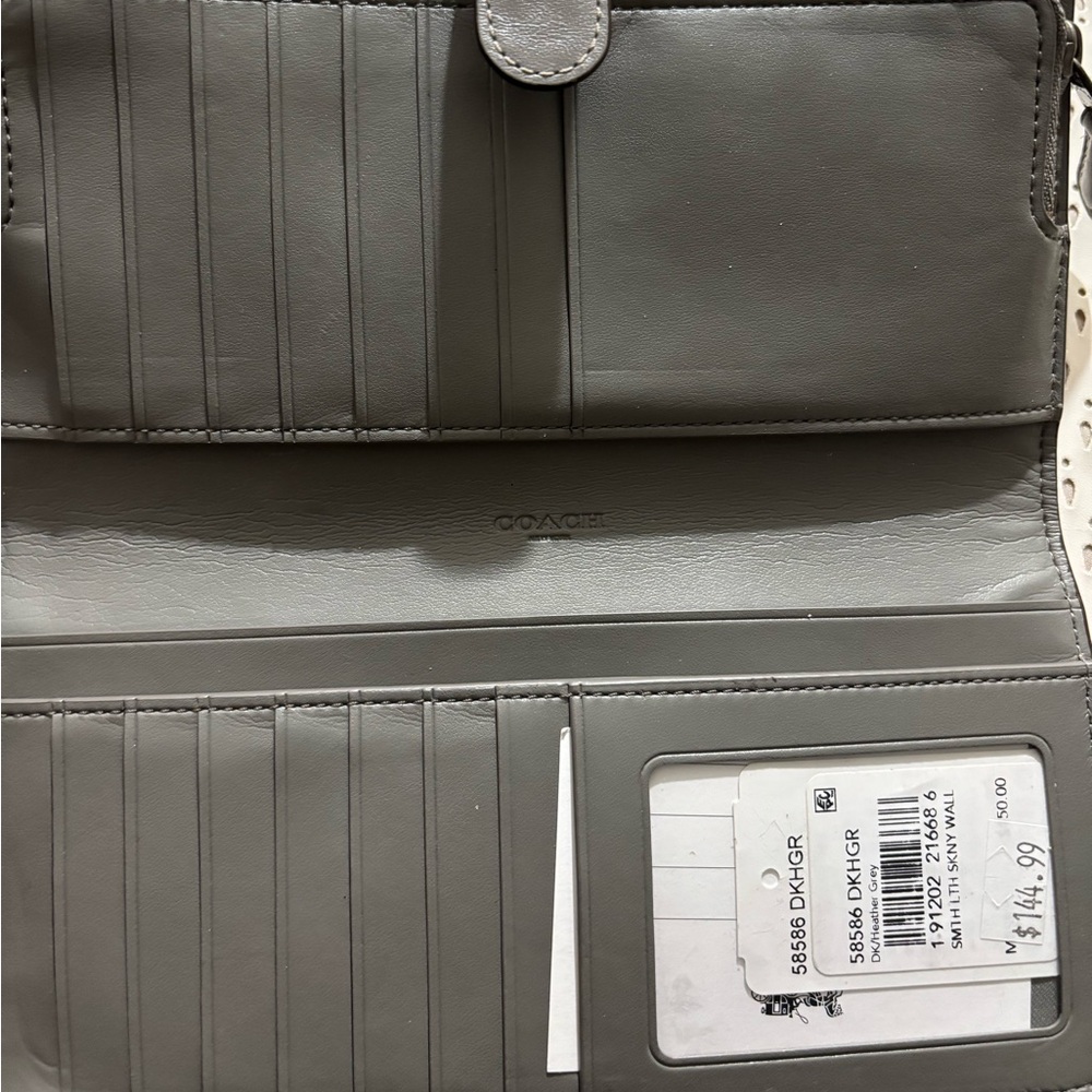 Coach Gray Women's Unisex dark Grey Wallet Multi Cardholder